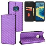 For Nokia XR20 Cubic Grid Texture Flip Leather Phone Case(Purple)
