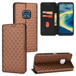 For Nokia XR20 Cubic Grid Texture Flip Leather Phone Case(Brown)