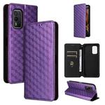 For Nokia XR21 Cubic Grid Texture Flip Leather Phone Case(Purple)