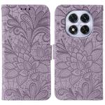 For Redmi Note 14 Pro 4G Global Lace Flower Embossing Flip Leather Phone Case(Purple)