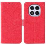 For Redmi Note 14 Pro 4G Global Lace Flower Embossing Flip Leather Phone Case(Red)
