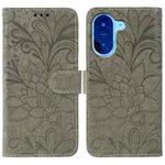 For Redmi A5 4G 171.7mm / Poco C71 4G Lace Flower Embossing Flip Leather Phone Case(Grey)