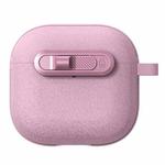 For AirPods 4 Starry Texture Lock Buckle Shockproof Earphones Case(Pink)