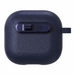 For AirPods 4 Starry Texture Lock Buckle Shockproof Earphones Case(Dark Blue)