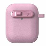For AirPods 1 & 2 Starry Texture Lock Buckle Shockproof Earphones Case(Pink)