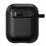 For AirPods 1 & 2 Starry Texture Lock Buckle Shockproof Earphones Case(Black)
