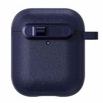 For AirPods 1 & 2 Starry Texture Lock Buckle Shockproof Earphones Case(Dark Blue)