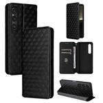 For Sony Xperia 1 VI Cubic Grid Texture Flip Leather Phone Case(Black)