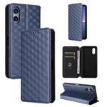 For Sony Xperia 5 V Cubic Grid Texture Flip Leather Phone Case(Blue)