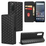 For Sony Xperia 10 V Cubic Grid Texture Flip Leather Phone Case(Black)