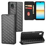 For Sony Xperia Ace III Cubic Grid Texture Flip Leather Phone Case(Black)