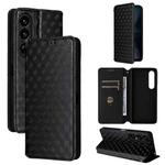 For Sony Xperia 1 VII Cubic Grid Texture Flip Leather Phone Case(Black)