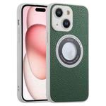 For iPhone 15 Glitter Lens MagSafe Magnetic Phone Case(Green)
