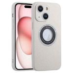 For iPhone 15 Plus Glitter Lens MagSafe Magnetic Phone Case(White)