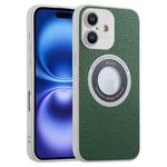 For iPhone 16 Glitter Lens MagSafe Magnetic Phone Case(Green)