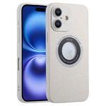 For iPhone 16 Plus Glitter Lens MagSafe Magnetic Phone Case(White)