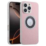 For iPhone 16 Pro Glitter Lens MagSafe Magnetic Phone Case(Pink)
