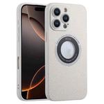 For iPhone 16 Pro Glitter Lens MagSafe Magnetic Phone Case(White)