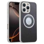 For iPhone 16 Pro Max Glitter Lens MagSafe Magnetic Phone Case(Black)