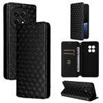 For OnePlus 13R / Ace 5 / Ace 5 Pro Cubic Grid Texture Flip Leather Phone Case(Black)