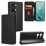 For OnePlus Ace 2V / Nord 3 Cubic Grid Texture Flip Leather Phone Case(Black)