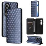 For OnePlus Ace 3V Cubic Grid Texture Flip Leather Phone Case(Blue)