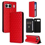 For OnePlus Nord 4 Cubic Grid Texture Flip Leather Phone Case(Red)