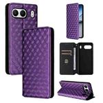 For OnePlus Nord 4 Cubic Grid Texture Flip Leather Phone Case(Purple)
