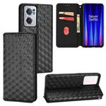 For OnePlus Nord CE 2 5G Cubic Grid Texture Flip Leather Phone Case(Black)