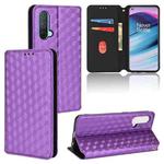 For OnePlus Nord CE 5G Cubic Grid Texture Flip Leather Phone Case(Purple)