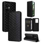 For OnePlus Nord CE3 Cubic Grid Texture Flip Leather Phone Case(Black)