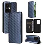 For OnePlus Nord CE3 Cubic Grid Texture Flip Leather Phone Case(Blue)