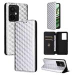 For OnePlus Nord CE3 Cubic Grid Texture Flip Leather Phone Case(Silver)