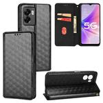 For OnePlus Nord N300 Cubic Grid Texture Flip Leather Phone Case(Black)