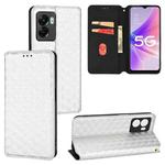 For OnePlus Nord N300 Cubic Grid Texture Flip Leather Phone Case(Silver)