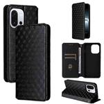 For OnePlus 13T Cubic Grid Texture Flip Leather Phone Case(Black)