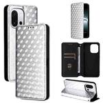 For OnePlus 13T Cubic Grid Texture Flip Leather Phone Case(Silver)