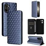 For OnePlus Ace 5 Racing Cubic Grid Texture Flip Leather Phone Case(Blue)