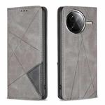 For Xiaomi Poco F7 Pro / F7 Ultra Rhombus Texture Magnetic Leather Phone Case(Grey)