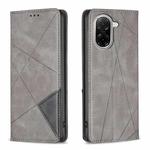 For Xiaomi Poco C71 Rhombus Texture Magnetic Leather Phone Case(Grey)