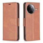 For Xiaomi Poco F7 Pro / F7 Ultra Lambskin Texture Pure Color Flip Leather Phone Case(Brown)