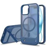 For iPhone 14 Frosted Holder PC Hybrid TPU MagSafe Phone Case(Royal Blue)