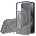 For iPhone 13 Pro Max Frosted Holder PC Hybrid TPU MagSafe Phone Case(Dark Grey)