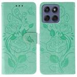 For Motorola Edge 60 Fusion 5G Rose Butterfly Embossed Leather Phone Case(Green)