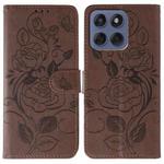 For Motorola Edge 60 Fusion 5G Rose Butterfly Embossed Leather Phone Case(Brown)