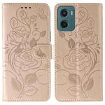For Motorola Moto G05 / E15 Rose Butterfly Embossed Leather Phone Case(Rose Gold)