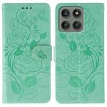 For Motorola Edge 60 Pro Rose Butterfly Embossed Leather Phone Case(Green)