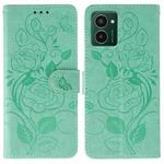 For HMD Pulse Pro Rose Butterfly Embossed Leather Phone Case(Green)