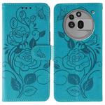 For Nothing Phone 3a Pro Rose Butterfly Embossed Leather Phone Case(Blue)