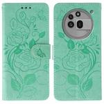 For Nothing Phone 3a Pro Rose Butterfly Embossed Leather Phone Case(Green)
